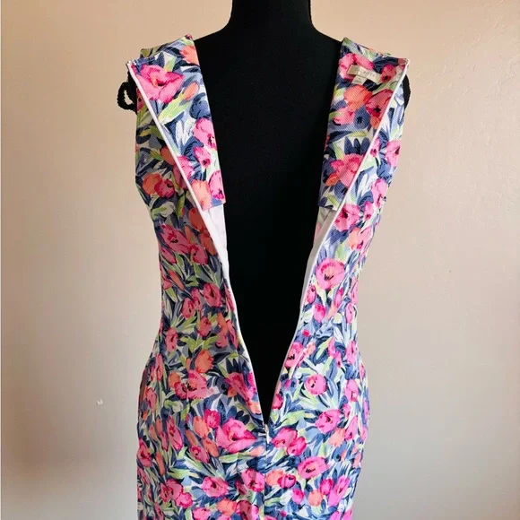 TALBOTS Dress Size 10 Multicolored Floral Print Sleeveless Vacation Summer - Picture 5 of 8